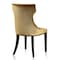 Manhattan Comfort Reine Velvet Dining Chair (Set of Two) in Antique Gold and Walnut DC007-AG - alternate 8